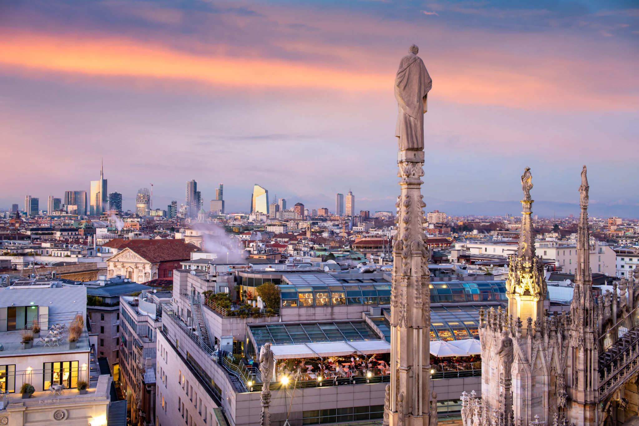 Milan, Italy City Skyline from Above